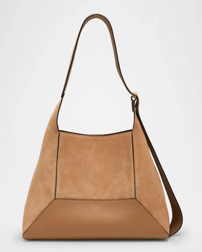 Jimmy Choo Diamond Medium Structured Suede Hobo Bag