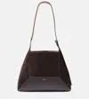 Jimmy Choo Medium Diamond Suede Leather Shoulder Bag In Brown
