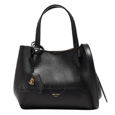 Jimmy Choo Diamond Motif Leather Tote Bag In Black