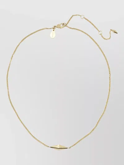 Jimmy Choo Diamond Necklace Adjustable Chain Geometric Pendant