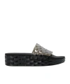 Jimmy Choo Diamond Platform Slides In Black