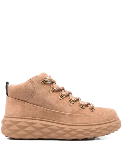 Jimmy Choo Diamond Platform Sneakers In Brown