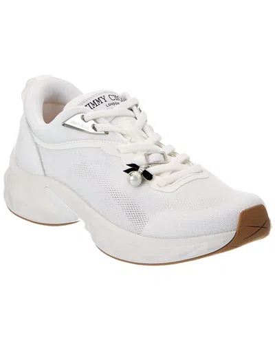 Jimmy Choo Diamond Run F Leather & Canvas Sneaker In White