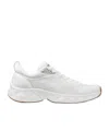 Jimmy Choo Diamond Run Leather Mesh Sneakers Pull Tab In White