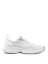 Jimmy Choo Diamond Run Leather Mesh Sneakers Pull Tab In White