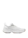 Jimmy Choo Diamond Run Leather Mesh Sneakers Pull Tab In White