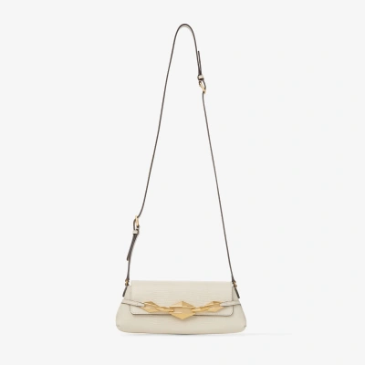 Jimmy Choo Womens  Diamond Croc-embossed Mini Leather Shoulder Bag In Bamboo/gold