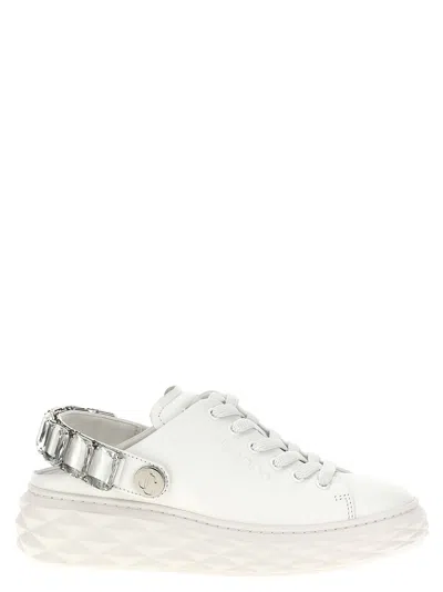 Jimmy Choo Diamond Sling Sneakers In White