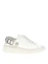 Jimmy Choo Diamond Maxi Crystal Leather Sneakers In White