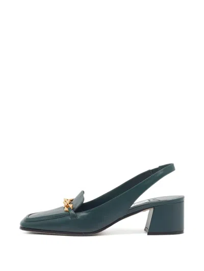 Pre-owned Jimmy Choo Diamond Slingback Pumps In Green