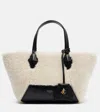 Jimmy Choo Diamond Small Shearling Tote Bag In White