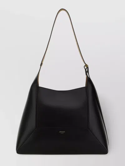 Jimmy Choo Diamond Structured Shoulder Bag With Metal Hardware In Black/gold