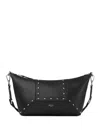 Jimmy Choo Diamond-studded Zip Shoulder Bag In Black