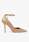 Jimmy Choo Diamond Talura 100 Pumps In Calf Leather In Biscuit