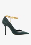 Jimmy Choo Diamond Talura 100 Pumps In Calf Leather In Green