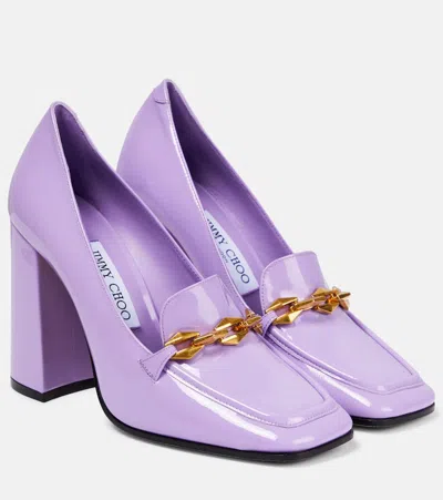 Jimmy Choo Diamond Tilda Chain Loafer Pumps In Wisteria