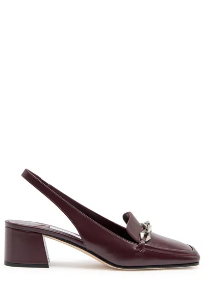 Jimmy Choo Diamond Tilda 45 Leather Slingback Pumps In Burgundy