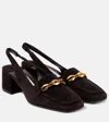 Jimmy Choo Diamond Tilda 45 Suede Slingback Pumps In Brown
