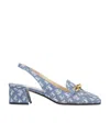 Jimmy Choo Diamond Tilda 45 Denim Slingback Pumps In Gray