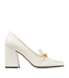Jimmy Choo Womens Latte Diamond Tilda Chain-embellished Leather Heeled Loafers In White