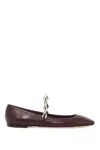 Jimmy Choo Diamond Tilda Square-toe Leather Flats In Purple