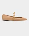 Jimmy Choo Beige Diamond Tilda Ballerina Flats In Biscuit