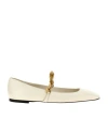 Jimmy Choo Diamond Tilda Leather Ballerina Shoes In White
