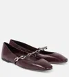 Jimmy Choo Diamond Tilda Square-toe Leather Flats In Black