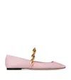 Jimmy Choo Diamond Tilda Leather Ballerina Shoes In Pink