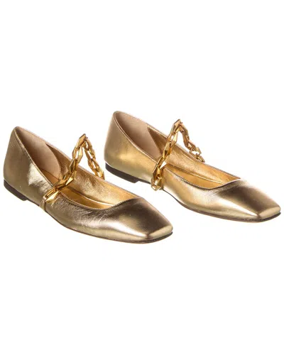 Jimmy Choo Diamond Tilda Leather Flat (authentic ) In Gold
