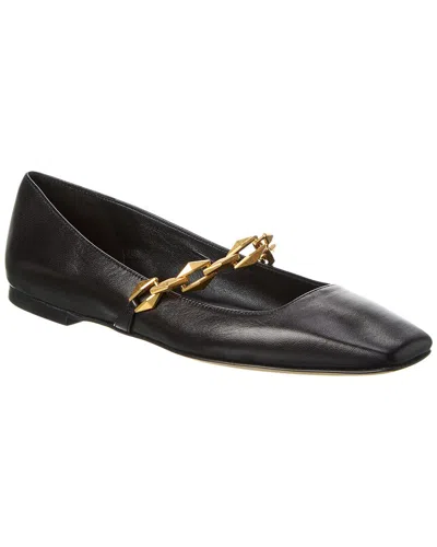 Jimmy Choo Diamond Tilda Leather Flat In Black