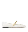 Jimmy Choo Embossed Lizard Leather Diamond Tilda In White