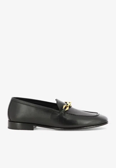 JIMMY CHOO DIAMOND TILDA LEATHER LOAFERS