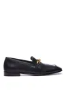 JIMMY CHOO DIAMOND TILDA LEATHER LOAFERS WITH CHAIN