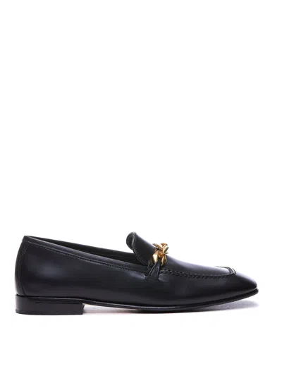 Jimmy Choo Diamond Tilda Leather Loafers With Chain In Black