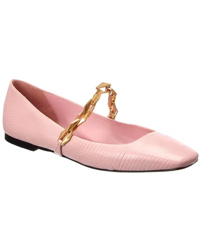 Jimmy Choo Diamond Tilda Lizard-embossed Leather Ballerina Flat In Animal Print