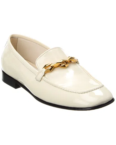Jimmy Choo Patent-leather Diamond Tilda Loafers In White