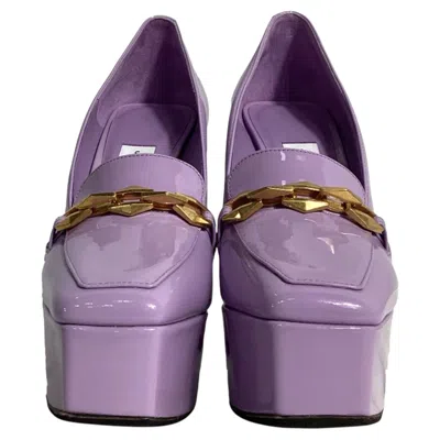 Pre-owned Jimmy Choo Diamond Tilda Platform Pumps In Purple Leather