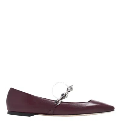 JIMMY CHOO JIMMY CHOO DIAMOND TILDA SQUARE-TOE LEATHER FLATS