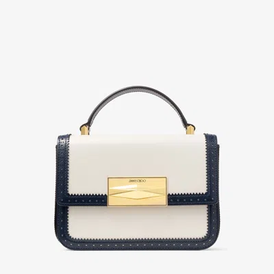 Jimmy Choo Diamond Top Handle In Navy/latte/gold