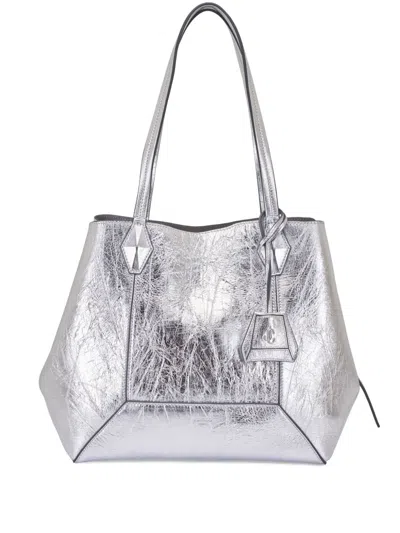 Jimmy Choo Diamond Tote Bag In Silver
