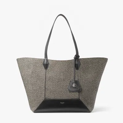 Jimmy Choo Diamond Tote M In Black/bamboo Mix