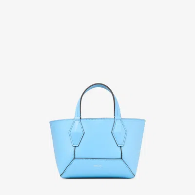 Jimmy Choo Diamond Tote Xs In Dusty Blue/gold