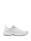 Jimmy Choo Diamond Run Leather Mesh Sneakers Pull Tab In White