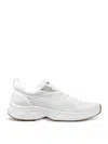 Jimmy Choo Diamond Run Leather Mesh Sneakers Pull Tab In White