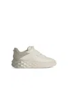 Jimmy Choo Low Top Leather Sneakers With Metallic Heel In White