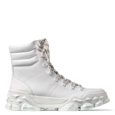 Jimmy Choo Diamond X Hike/f Leather Boots In White