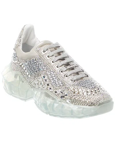 Jimmy Choo Diamond/f Suede Sneaker In Silver