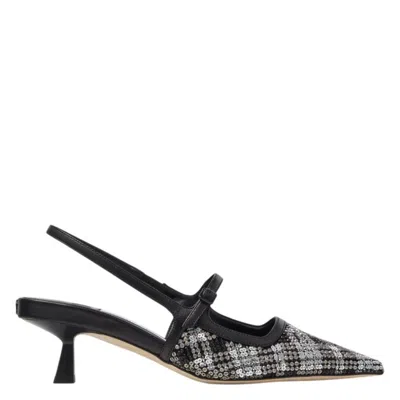 Jimmy Choo Didi 45 Beaded Tartan Slingback Pumps In Black