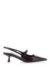 Jimmy Choo Didi 45 Slingback In Brushed Leather In Burgundy